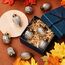 Deekin Mini-Baumschmuck-Set aus Glas, Herbst-Ornamente, Sortiert, Mini-Glaskugel-Dekorationen für kleine Weihnachtsbaumdekorationen mit Schlaufe, 3 Stile (Silber), 24 Stück