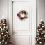 COM-FOUR® 2X Tischkranz Weihnachten - Adventskranz mit Pinienzapfen, Beeren und Kunstschnee - Dekokranz - Weihnachtsdeko - Weihnachtskranz