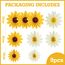 SUNBEAUTY 9 Stück Sonnenblumen Papierfächer Party Dekoration Gelb Seidenpapier Fächer Beige Hängende Girlande für Geburtstag Hochzeit Tischdeko Abschluss Party Deko