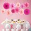 SUNBEAUTY 11 Stück rosa Papierfächer Papierfächer Party Dekoration Papierblumen zum Aufhängen Geburtstag Party Hochzeit Neujahr Babyparty Gartenparty
