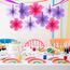 SUNBEAUTY 9 Stück Papier Fächer Dekoration Hanging Girlande Blau Hellviolett Orange Blumen Papierfächer Party Deko für Hochzeit Geburtstag Tea Party Tischdeko Classroom Baby Shower Backdrop Garland
