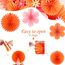 SUNBEAUTY 9 Stück Herbst Party Dekorationen Rot Orange Papier Fächer Dekor Hanging Gänseblümchen Girlande Rosa Weiß Blume Party Dekorationen für Hochzeit Geburtstag Klassenzimmer Baby Shower