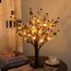 Weihnachtsdeko Lichterbaum Für Innen mit 24 LEDs, LED Baum Licht Bäumchen Birken Herbst Deko Lichterbaum mit blätter Deko Für Weihnachtsdeko Tisch Herbstdeko Zum Aufhängen, Innendeko (A)