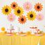 SUNBEAUTY 9 Stück Sonnenblumen Papierfächer Rosa Party Dekoration Seidenpapier Fächer Orange Hängende Girlande für Geburtstag Hochzeit Tischdeko Abschluss Party Deko