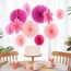 SUNBEAUTY 11 Stück rosa Papierfächer Papierfächer Party Dekoration Papierblumen zum Aufhängen Geburtstag Party Hochzeit Neujahr Babyparty Gartenparty