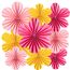 SUNBEAUTY 9 Stück Papier Fächer Dekoration Hanging Girlande Rosa Gelb Blumen Papierfächer Party Deko Set für Hochzeit Geburtstag Tea Party Tischdeko Classroom Baby Shower Backdrop Garland