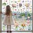Moxled 9 Blatt Fensterbilder Frühling Blumen Selbstklebend - Fensterdeko Frühling Fenstersticker Topfpflanze Hängend Pflanzen Schmetterlinge Fensteraufkleber Wiederverwendbare für Kinderzimmer Deko
