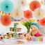 SUNBEAUTY 11 Stück Papier Fächer Dekoration Hängend Girlande Mintgrün Papierfächer Party Deko Set für Hochzeit Geburtstag Tischdeko Sommer-Dekoration Baby Shower Backdrop Garland