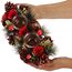 COM-FOUR® Teelichthalter - dekorativer Kerzenständer für Weihnachten und Herbst - Kerzenhalter mit natürlichen Materialien - Handarbeit (Adventsgesteck rote Blume - 2 Kerzen)