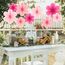 SUNBEAUTY 9 Stück Papier Fächer Dekoration Papierblumen zum Aufhängen Rosa Blumen Papier Party Deko Set für Hochzeit Geburtstagsdeko Tischdeko Baby Shower Frühling Sommer Deko