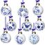 Funtery Porzellan-Ornamente, Chinoiserie Kürbis-Deko, Anhänger für Weihnachten und Herbst, Keramik-Weihnachtsbaum-Ornamente, 9-teiliges Set, Blau/Weiß (Eleganter Stil)