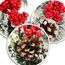 COM-FOUR® 2X Tischkranz Weihnachten - Adventskranz mit Pinienzapfen, Beeren und Kunstschnee - Dekokranz - Weihnachtsdeko - Weihnachtskranz