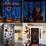 Moxled Halloween Deko Horror, Kürbis Spinnennetz Fledermaus Fensterbilder, 11 Blätte Halloween Fensteraufkleber, 98Pcs Skelett Geister Spukhaus Wandaufkleber für Kinderzimmer Halloween Party