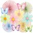 SUNBEAUTY 12 Stück Papier Fächer Dekoration Hanging Girlande Schmetterling Blumen Papierfächer Gartenparty deko Set für Hochzeit Geburtstag Tea Party Tischdeko Classroom Baby Shower Fasching Deko