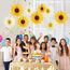 SUNBEAUTY 9 Stück Sonnenblumen Papierfächer Party Dekoration Gelb Seidenpapier Fächer Beige Hängende Girlande für Geburtstag Hochzeit Tischdeko Abschluss Party Deko