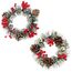 COM-FOUR® 2X Tischkranz Weihnachten - Adventskranz mit Pinienzapfen, Beeren und Kunstschnee - Dekokranz - Weihnachtsdeko - Weihnachtskranz