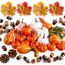 Benjia Kürbis Herbst Deko Dekoration Innen, Weiß und Gold Kürbisse Zierkürbisse Herbstdeko Herbstdekorationen Halloween 102 Stück