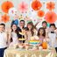 SUNBEAUTY 9 Stück Herbst Party Dekorationen Rot Orange Papier Fächer Dekor Hanging Gänseblümchen Girlande Rosa Weiß Blume Party Dekorationen für Hochzeit Geburtstag Klassenzimmer Baby Shower