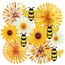 SUNBEAUTY 12 Stück Papierfächer Dekoration Sonnenblumen Geburtstag Hängende Papier Fächer 3D Bienen für Hochzeit Sommer Geburtstag Kinderparty Tea Party Tischdeko Muttertag Deko Classroom Baby Shower