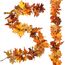 Artiflr Herbstgirlande, Ahornblatt, 1,5 m / Strang, hängende Rebe, künstliches Herbstlaub, Girlande, Erntedankfest, Dekoration für Zuhause, Hochzeit, Kamin, Party, Weihnachten, 2 Stück