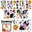 Moxled Halloween Deko Fensteraufkleber, Kürbis Spinnennetz Fledermaus Fensterbilder, 9 Blätte Halloween Fenster Tür Aufkleber, 55Pcs Geister Vampir Hexe Wandaufkleber für Kinderzimmer Party