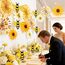 SUNBEAUTY 12 Stück Papierfächer Dekoration Sonnenblumen Geburtstag Hängende Papier Fächer 3D Bienen für Hochzeit Sommer Geburtstag Kinderparty Tea Party Tischdeko Muttertag Deko Classroom Baby Shower