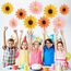 SUNBEAUTY 9 Stück Sonnenblumen Papierfächer Rosa Party Dekoration Seidenpapier Fächer Orange Hängende Girlande für Geburtstag Hochzeit Tischdeko Abschluss Party Deko