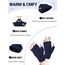 JUNRUI Fingerlose Handschuhe, Handschuhe ohne Finger Winter Warme Strickhandschuhe Arbeiten Camping Wandern Laufen Radfahren Fahren für Herren und Damen