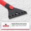NIGRIN Eiskratzer mit Schneebesen, ergonomischer Griff, aus hochstabilem ABS, Schwarz-rot