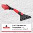NIGRIN Eiskratzer mit Schneebesen, ergonomischer Griff, aus hochstabilem ABS, Schwarz-rot