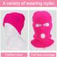 LINSOCLE 2pcs Balaclava - 3-Loch Sturmmaske, Gestrickte Sturmhaube, Multifunktionsmaske, Skimütze für Motorrad und Fahrrad(Rosig+Rosa