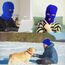 LINSOCLE 2pcs Balaclava - 3-Loch Sturmmaske, Gestrickte Sturmhaube in blau , Multifunktionsmaske, Skimütze für Motorrad und Fahrrad