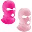 LINSOCLE 2pcs Balaclava - 3-Loch Sturmmaske, Gestrickte Sturmhaube, Multifunktionsmaske, Skimütze für Motorrad und Fahrrad(Rosig+Rosa