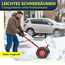 Masko Schneeschaufel auf Rädern höhenverstellbar - 5-Fach Schneeräumen, rückenschonender Schneeschieber, Schneeschild 75 cm Arbeitsbreite-Höhe 42, platzsparend zusammenklappbar, Rot