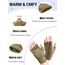 JUNRUI Fingerlose Handschuhe, Handschuhe ohne Finger Winter Warme Strickhandschuhe Arbeiten Camping Wandern Laufen Radfahren Fahren für Herren und Damen