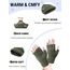 JUNRUI Fingerlose Handschuhe, Handschuhe ohne Finger Winter Warme Strickhandschuhe Arbeiten Camping Wandern Laufen Radfahren Fahren für Herren und Damen
