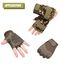 HYCOPROT Taktische Halbfinger Handschuhe Outdoor-Militär Motorrad Einsatzhandschuhe Leichte Atmungsaktive Sporthandschuhe für Fahrrad Airsoft Paintball Wandern Felsklettern (Braun, Small)