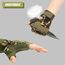 HYCOPROT Taktische Halbfinger Handschuhe Outdoor-Militär Motorrad Einsatzhandschuhe Leichte Atmungsaktive Sporthandschuhe für Fahrrad Airsoft Paintball Wandern Felsklettern (Braun, Large)