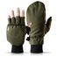 Heat 2 Fingerlose Handschuhe und Fäustlinge Kombination, warme Winterhandschuhe gegen den Wind und Kälte im Winter – Sporthandschuhe, Fahrradhandschuhe Damen, Herren – Grün, 10, Large