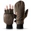 Heat 2 Fingerlose Handschuhe und Fäustlinge Kombination, warme Winterhandschuhe gegen den Wind und Kälte im Winter – Sporthandschuhe, Fahrradhandschuhe Damen, Herren – Braun, 7, Small