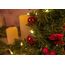 Idena 8582154 - Deko-Weihnachtsbaum mit 20 LED in Warmweiß, ca. 35 cm hoch, mit rotem Baum-Schmuck im Topf, mit 6 Stunden Timer, batteriebetrieben, Deko für Innen, als Advents- und Weihnachtsdeko