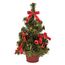Idena 8582154 - Deko-Weihnachtsbaum mit 20 LED in Warmweiß, ca. 35 cm hoch, mit rotem Baum-Schmuck im Topf, mit 6 Stunden Timer, batteriebetrieben, Deko für Innen, als Advents- und Weihnachtsdeko