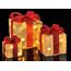 LED Geschenkboxen mit Timer 3er Set - ROT - Weihnachts Dekoboxen warm weiß beleuchtet - Weihnachten Advent Winter Christbaum Deko Beleuchtung Batterie betrieben