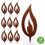 Rostikal Flammen 10er Set 10 cm – Edelrost Kerzenflamme aus Metall zum Stecken – Gartenstecker Rost für Adventskranz, Gestecke & Holzstamm Deko – Weihnachtsdeko draußen & innen, wetterfest
