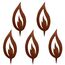 Rostikal 5 er Set Rost Deko Flamme Edelrost 16,5 cm groß Rostige Weihnachtsdeko Kerze Advent Kerzenflamme zum stecken Rostoptik