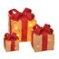 LED Geschenkboxen mit Timer 3er Set - ROT - Weihnachts Dekoboxen warm weiß beleuchtet - Weihnachten Advent Winter Christbaum Deko Beleuchtung Batterie betrieben