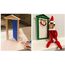Super Idee Wichteltür Ostern Weihnachten Set Miniatur Wichtel Wichtel Tür Nissedor mit Zubehör Stiefel Weihnachtsbaum Dekokranz Holzleiter Verzierungen für Ostern Weihnachten