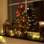 Weihnachtsbaum künstlich (WBD) 90 cm grün mit Weihnachtsdeko rot und Led Lichterkette mit Batteriebox und Fernbedienung künstlicher Christbaum klein Tannenbaum