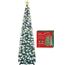 HMASYO 150 cm Pop-Up Lametta Weihnachtsbaum mit 50 Timer-Lichtern, Pfauengrün Zusammenklappbarer Künstlich Schlanken Weihnachtsbaum für den Innenbereich, Zuhause Wohnung Kamin mit Festdekoration