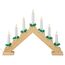Idena 8582088 - LED Adventsleuchter mit 7 LED Kerzenlichtern in Warmweiß, Schwibbogen aus naturfarbenem Holz, mit Ersatzlampe und Schalter, Deko für Innen, als Winter-, Advents- und Weihnachtsdeko